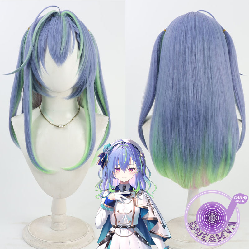 Anime Cosplay Wig Heat Resistant - スズミ・ニモ コスプレウィッグ Vtuber ブルーグリーン ロング 650cm