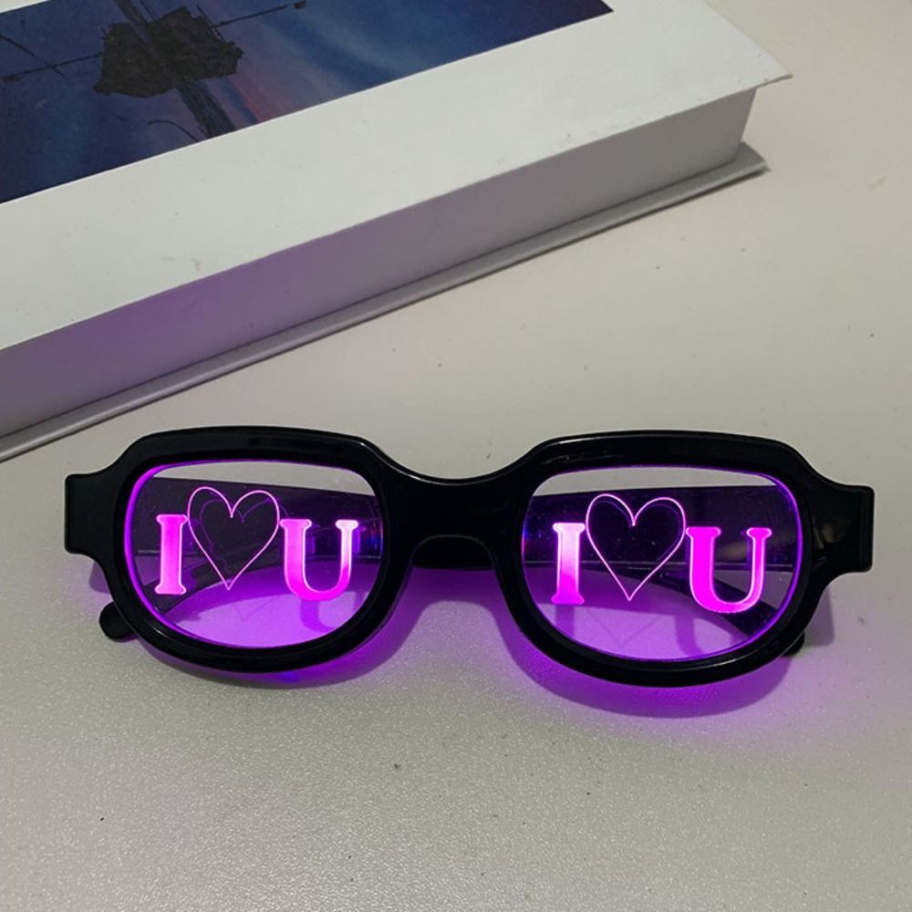 Glow In The Dark Party Glasses - 特殊効果LEDメガネ 光るネオン テクノロジー感あふれる発光アイウェア 赤い目が点滅するライト フラッシュアイグラス コスプレ