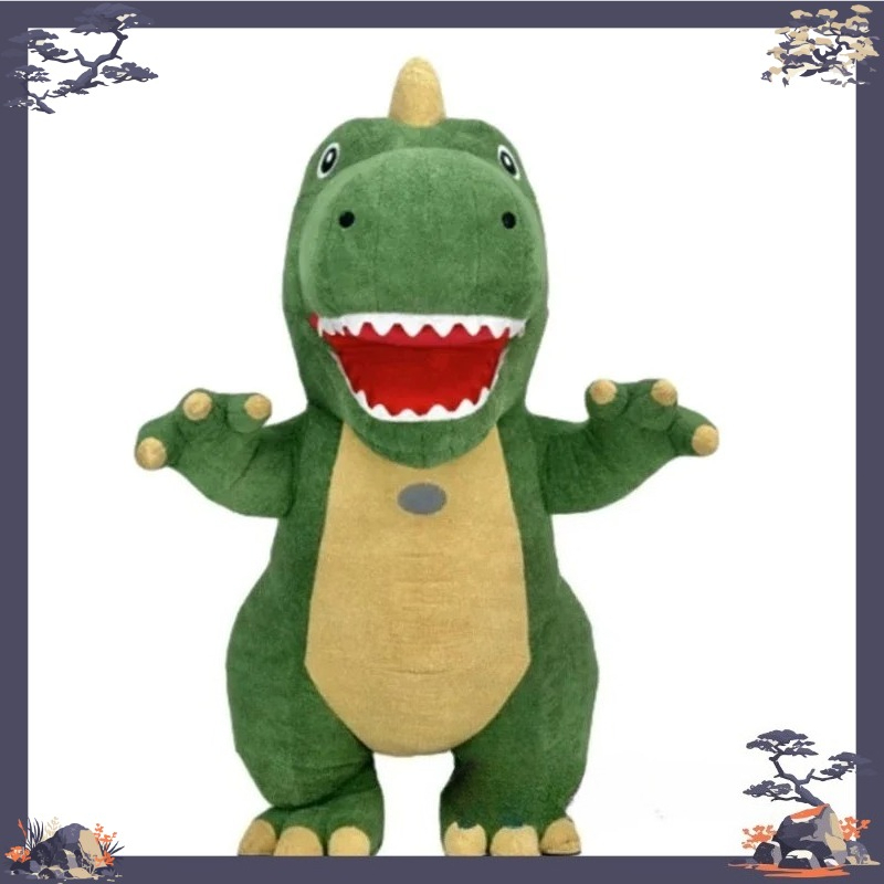 Inflatable Dinosaur Costume Adult - 巨大なインフレータブル緑の恐竜マスコットコスチューム面白い恐竜爆破衣装ハロウィンクリスマスカーニバルパーティードレス