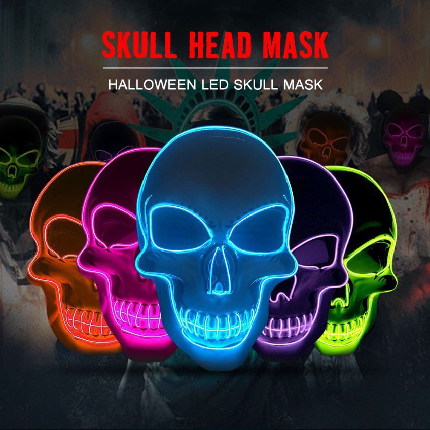 ハロウィーン ホラー スカルマスク LED 冷光マスク LE - Led Purge Mask Halloween のレビューと価格