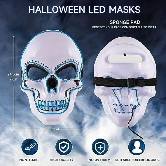 ハロウィーン ホラー スカルマスク LED 冷光マスク LE - Led Purge Mask Halloween のレビューと価格